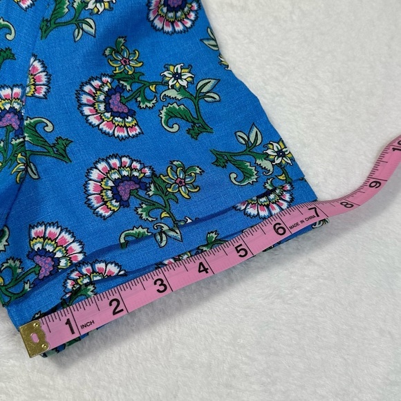 Boden Eve Linen Midi Dress Boho Preppy Blue Botanical Bunch Size 6R - Picture 10 of 16